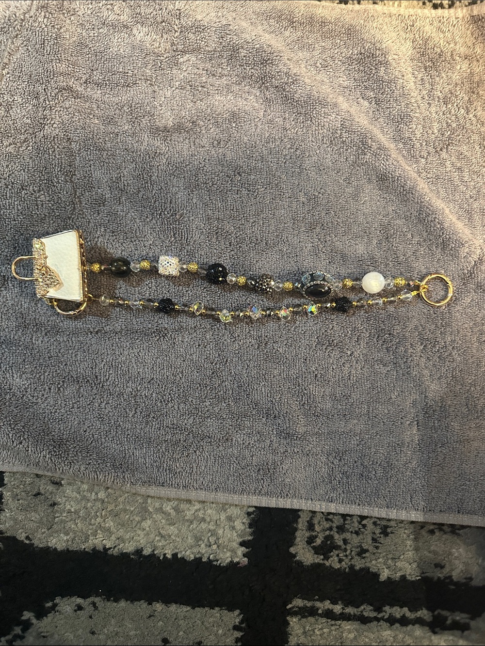 Gold and Black Beaded bag accessory